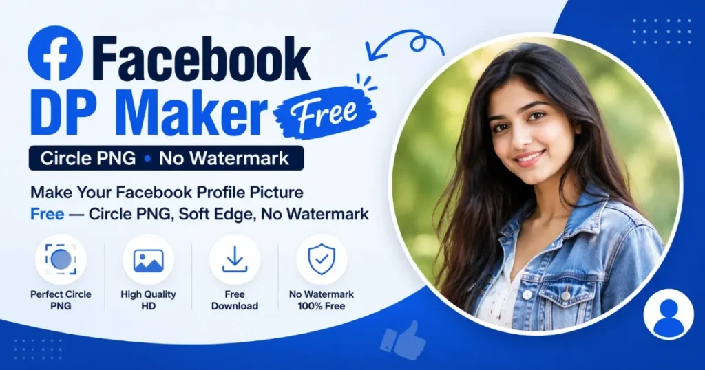 Facebook DP maker free — create a circle PNG profile picture with soft edge and no watermark